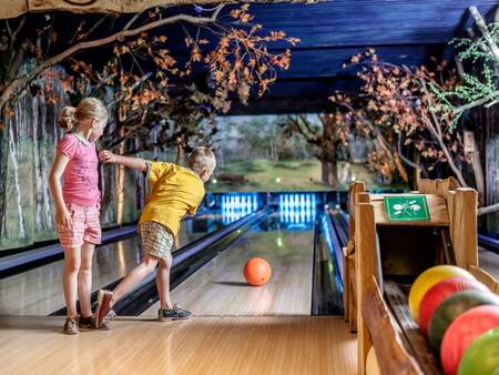 Bowling at the bowling alley of holiday park Landal Heideheuvel