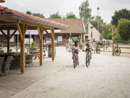 Radfahrendes Paar im Ferienpark Landal Het Land van Bartje