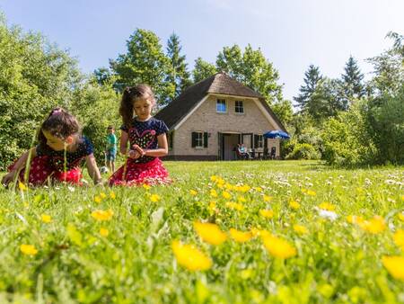 Kinder im Garten eines Ferienhauses im Ferienpark Landal Het Land van Bartje